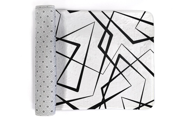 Covor Linii geometrice abstracte negre