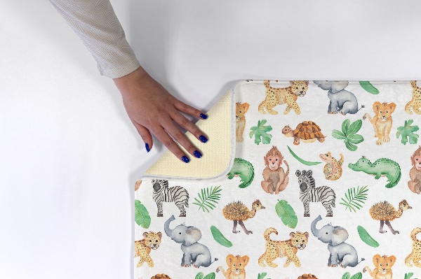 Covor Animale de safari și frunze tropicale