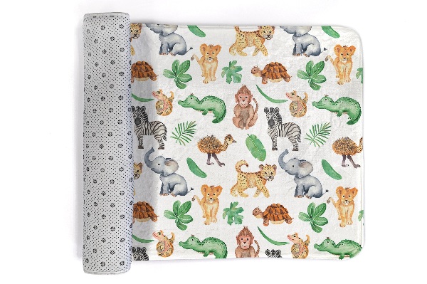 Covor Animale de safari și frunze tropicale