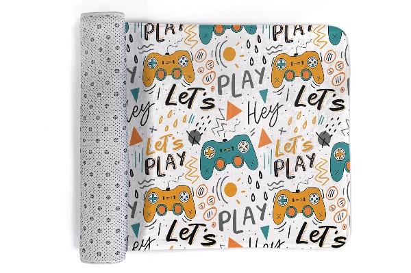 Covor Controlere de jocuri și inscripția „Let's Play”
