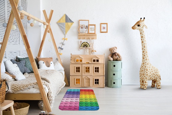 Covor Blocuri colorate similare cu LEGO