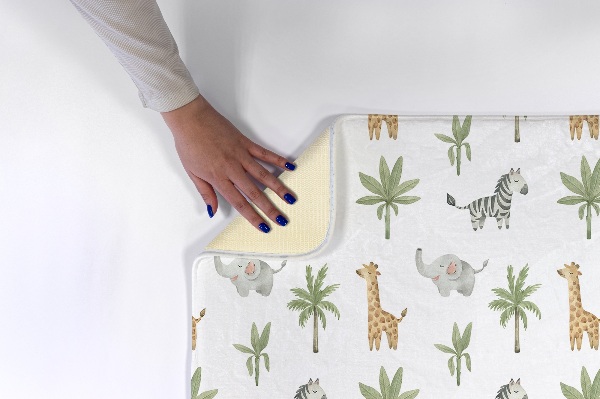 Covor Animale de safari și plante tropicale