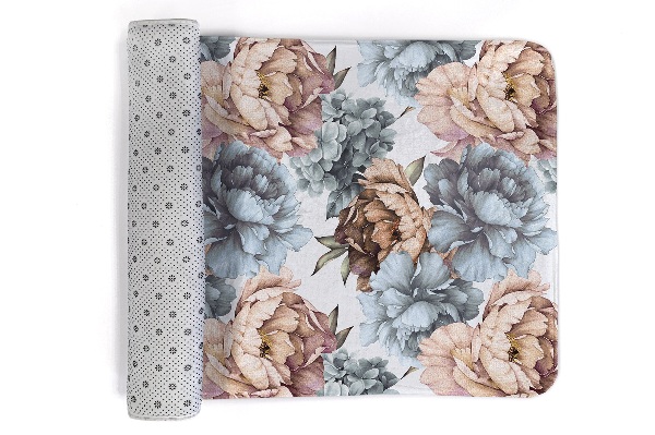 Covor Model floral cu bujori și hortensii