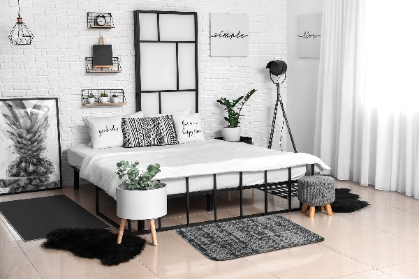 Covor Model geometric abstract în nuanțe de gri