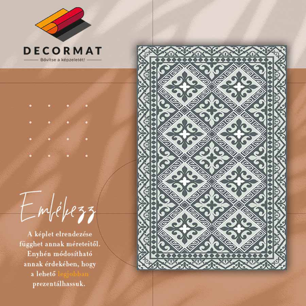 Covor de vinil acasă Flori model geometric