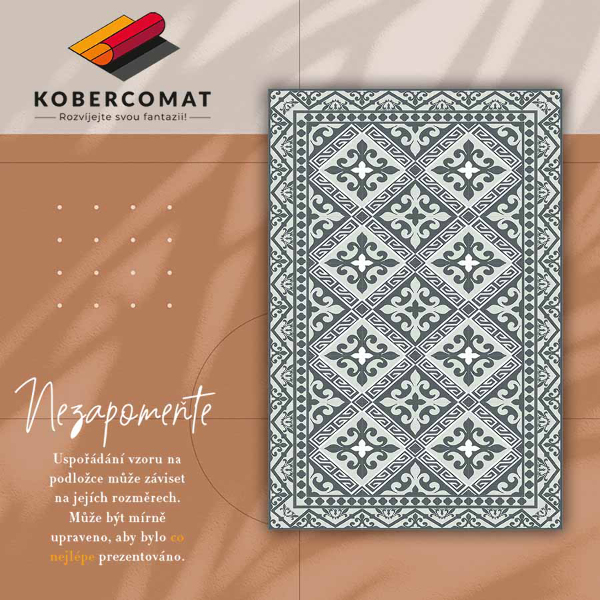 Covor de vinil acasă Flori model geometric