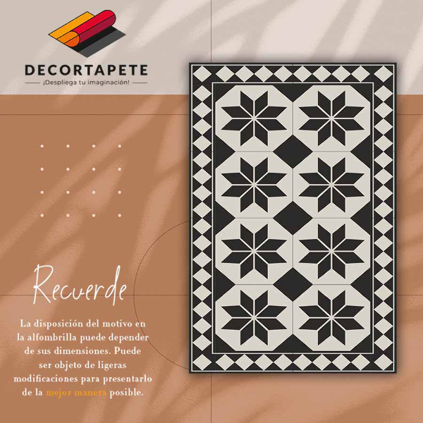 Covor de vinil acasă Stele alb-negru