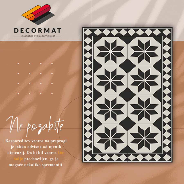 Covor de vinil acasă Stele alb-negru