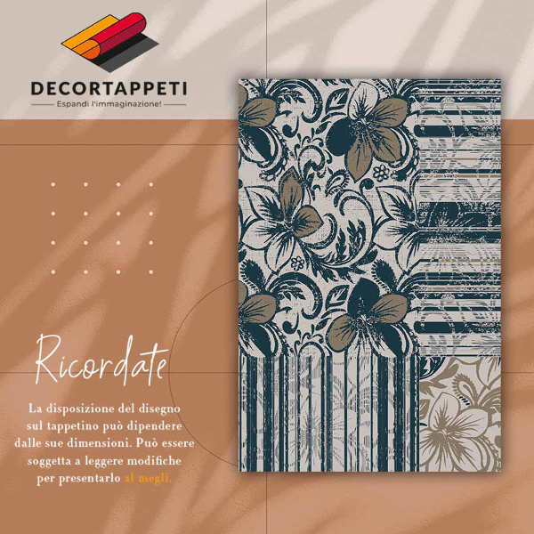 Covor de vinil acasă Flori și linii