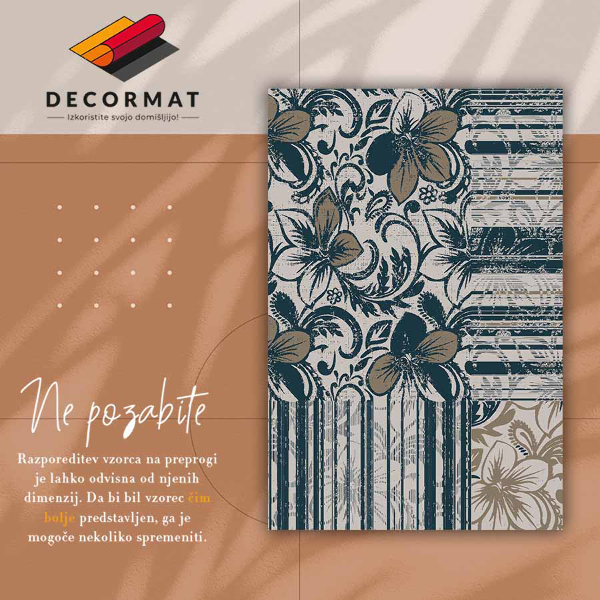 Covor de vinil acasă Flori și linii