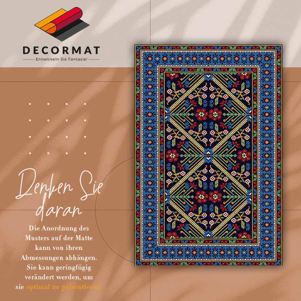 Covor de vinil acasă Flori retro geometrice
