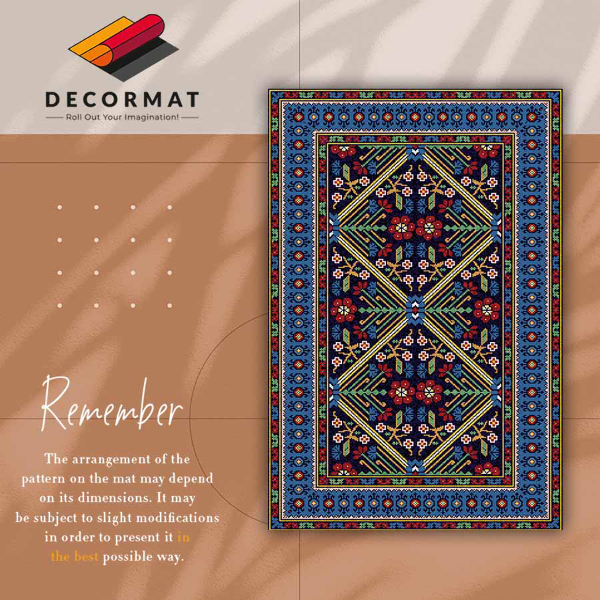 Covor de vinil acasă Flori retro geometrice