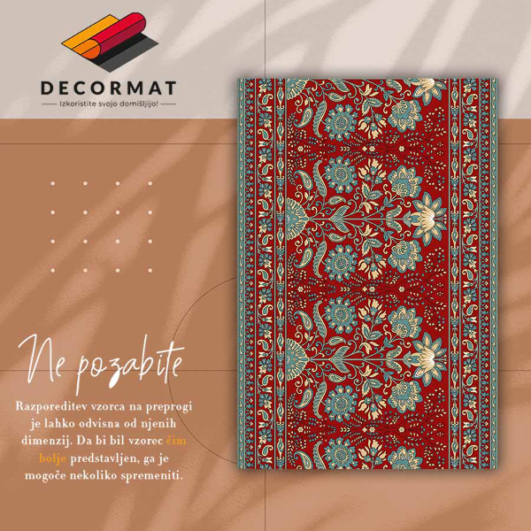 Covor interior din vinil Flori paisley