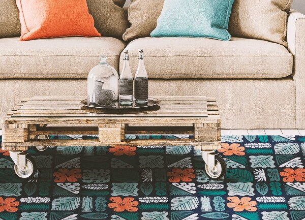 Covor interior din vinil Flori geometrice