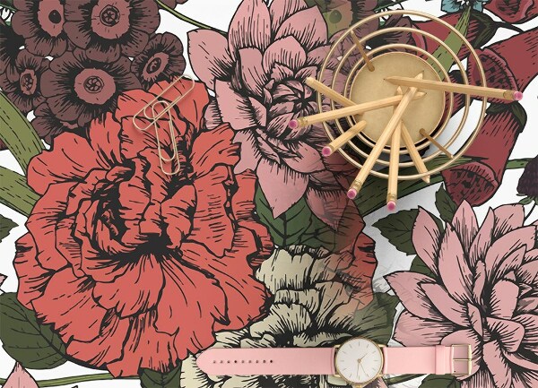 Covor interior din vinil Diverse flori