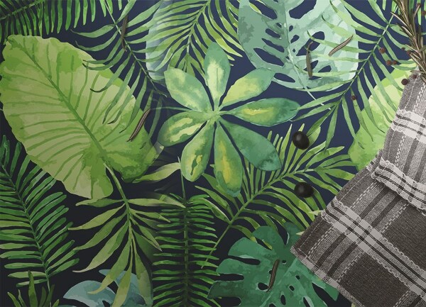 Covor interior din vinil Frunze tropicale