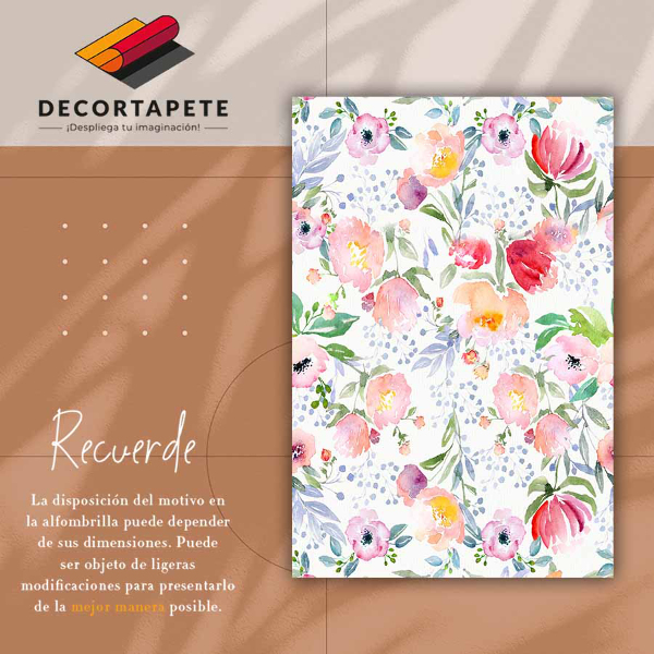 Covor de vinil acasă Flori acuarelă