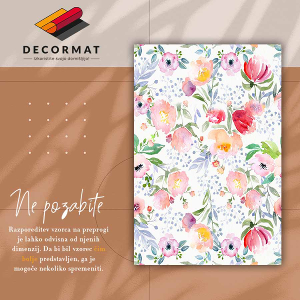 Covor de vinil acasă Flori acuarelă