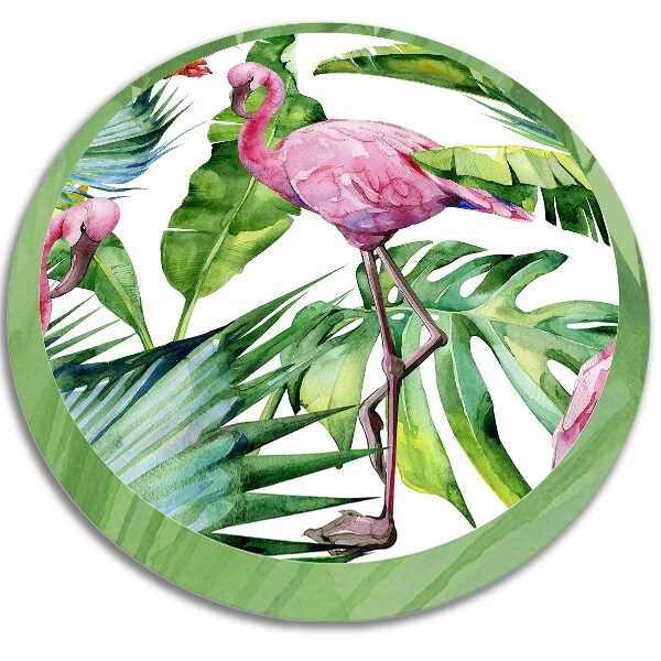 Covor de vinil rotund acasă flamingo