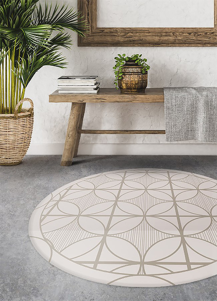 Covor interior din vinil rotund cerc geometric