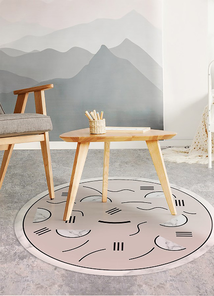 Covor de vinil rotund forme abstracte