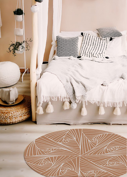 Covor interior din vinil rotund rotund Spider net