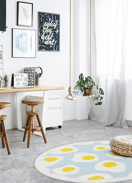 Covor interior din vinil rotund oua ochiuri