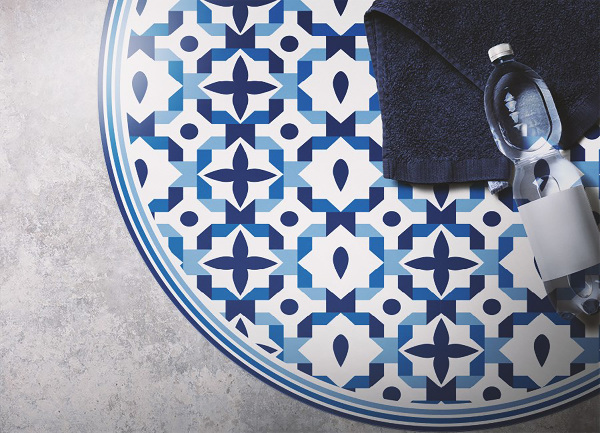 Covor de vinil rotund forme geometrice