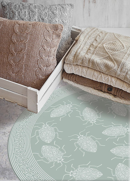 Covor interior din vinil rotund viermi