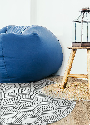Covor de vinil rotund acasă rotund cub geometric