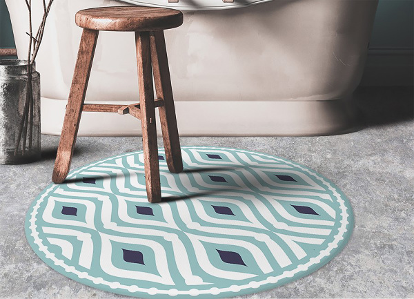 Covor interior din vinil rotund valuri geometrice