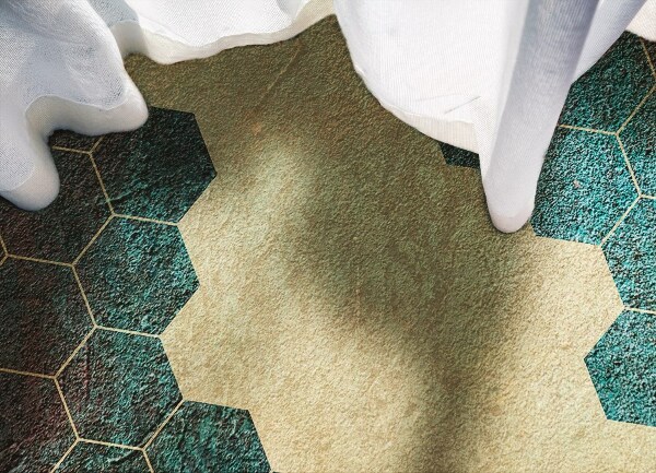 Covor interior din vinil Hexagoane din beton