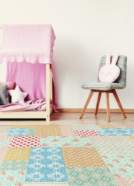 Covor de vinil acasă Patchwork de diferite piese