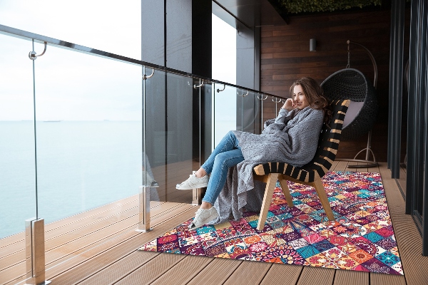 Covor de exterior mozaic colorat