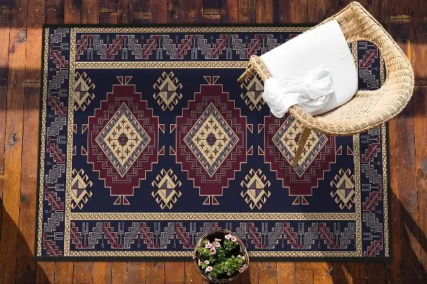Covor de exterior pentru terasă abstracție geometrică