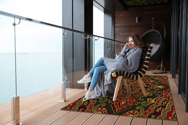 Covor de exterior pentru terasă modele florale