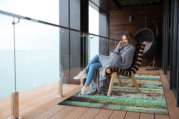 Covor de exterior bord colorat