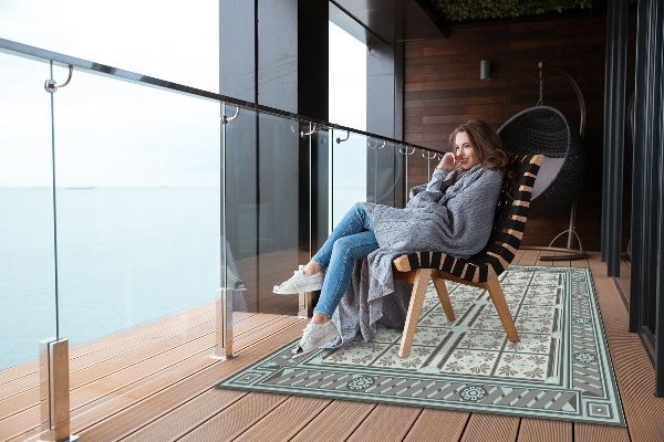 Covor de exterior pentru terasă stilul scandinav