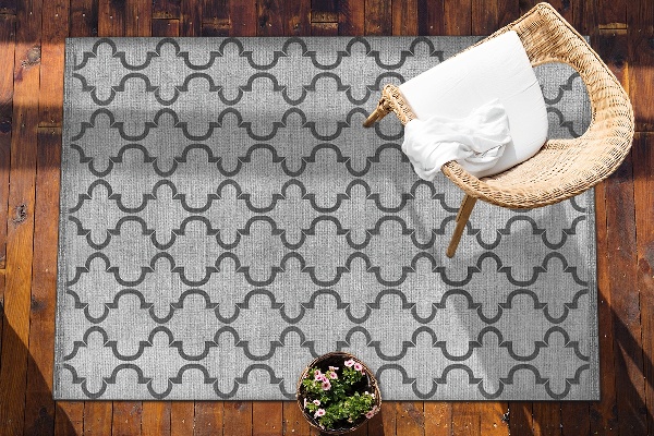 Covor de exterior pentru terasă model geometric Oriental