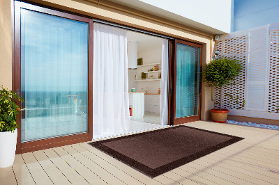 Covor de exterior pentru terasă cadru brun