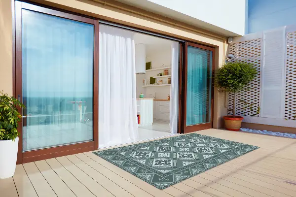 Covor de exterior pentru terasă Geometrie și ornamente