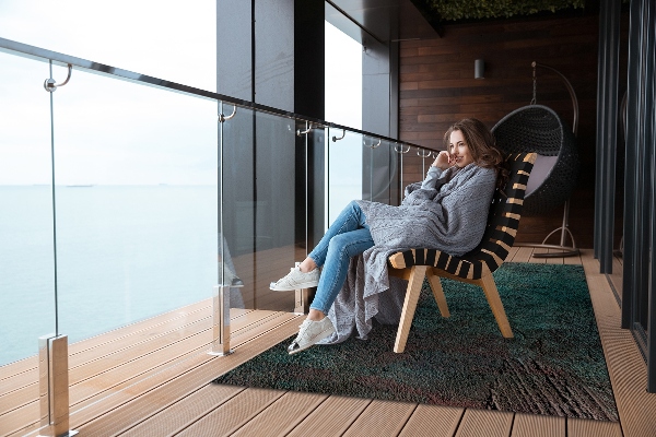 Covor de exterior beton verde maro