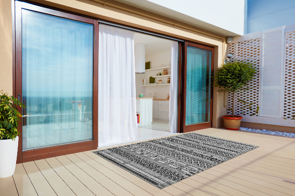 Covor de exterior pentru terasă diamante geometrice