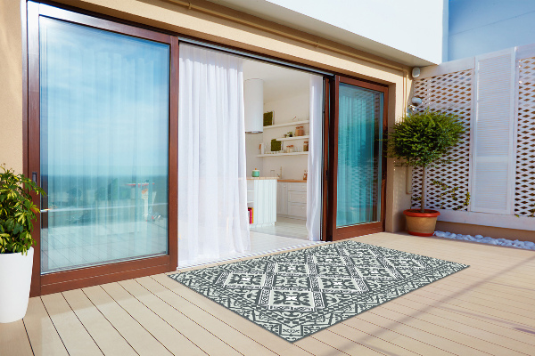 Covor de exterior flori model geometric