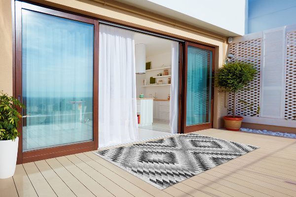 Covor de terasă model geometric Gray