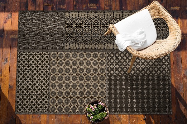 Covor de exterior pentru terasă model aztec