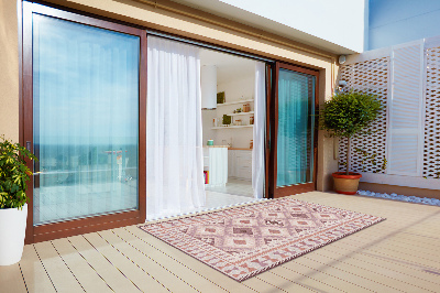 Covor de exterior pentru terasă pal diamante roz