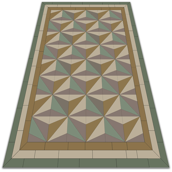 Covor de exterior pentru terasă triunghiuri 3D