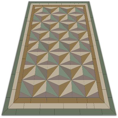Covor de exterior pentru terasă triunghiuri 3D