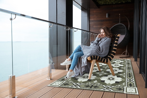 Covor de exterior Gresie model geometric